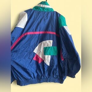 Vintage Venezia Colorblock Windbreaker Jacket 90s Blue Pink Green (18/20)